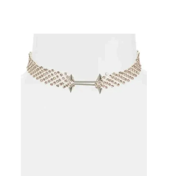 ネックレス・ペンダント Justine Clenquet BONNIE CHOCKER (BONNIECHOKER PALLADIUM) Justine Clenquet Bonnie Crystal Chain Choker Necklace in